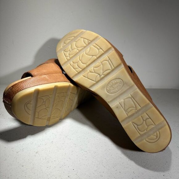 Kork-Ease Size 9 Sabrina Platform Sandals Criss Cross Shoes Leather Mules Brown - Picture 6 of 6